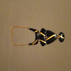 Chico's Gold and Black Adjustable Necklace